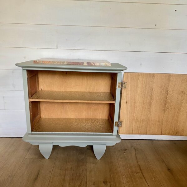 Chevet Art déco bois brut et vert de gris – Image 7