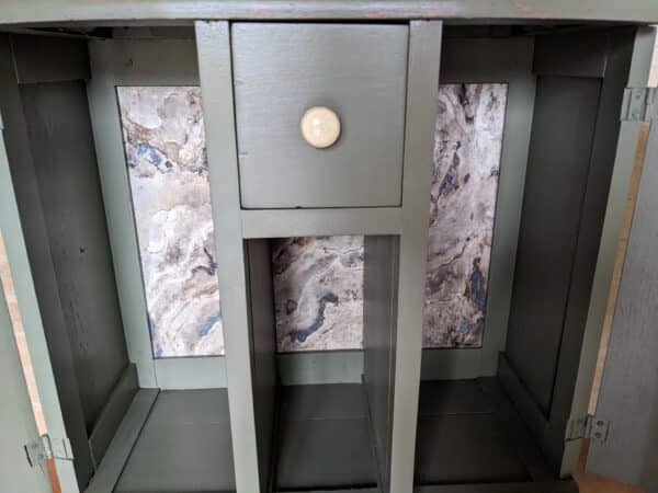 Bahut bas Art déco, vert kaki – Image 4