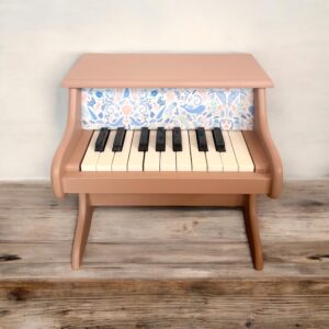 Petit piano rose poudré et tissu licornes