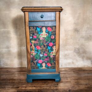 Confiturier en bois et bleu avec tissu Frida