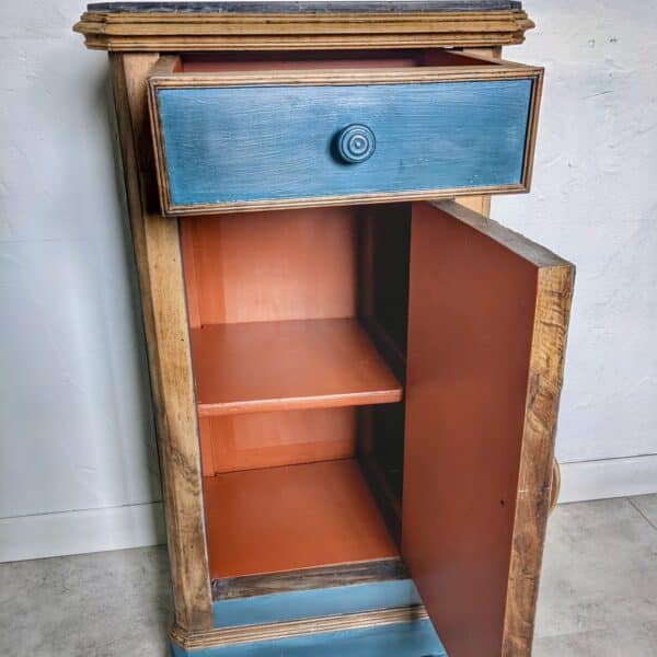 Confiturier en bois et bleu avec tissu Frida – Image 4