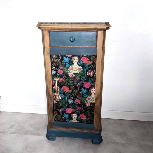 Confiturier en bois et bleu avec tissu Frida – Image 6