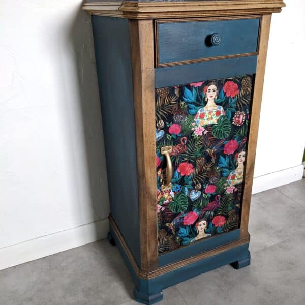 Confiturier en bois et bleu avec tissu Frida – Image 7