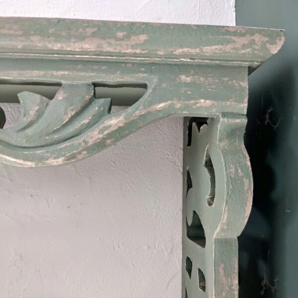Étagère murale en bois vert doux effet vieilli – Image 7