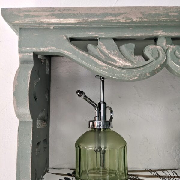 Étagère murale en bois vert doux effet vieilli – Image 10