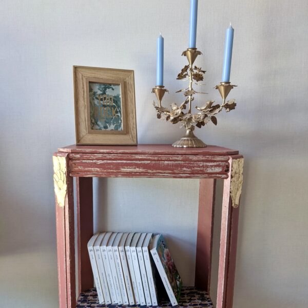 Table d’appoint Art Déco Terracotta et feuille d’or – Image 5