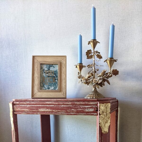 Table d’appoint Art Déco Terracotta et feuille d’or – Image 4