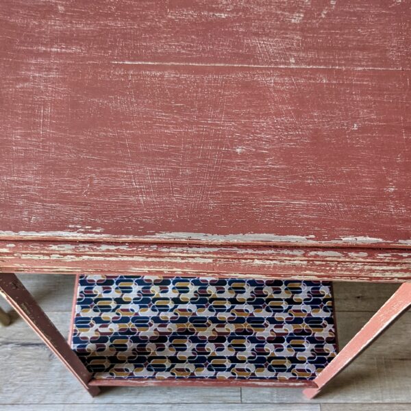 Table d’appoint Art Déco Terracotta et feuille d’or – Image 6