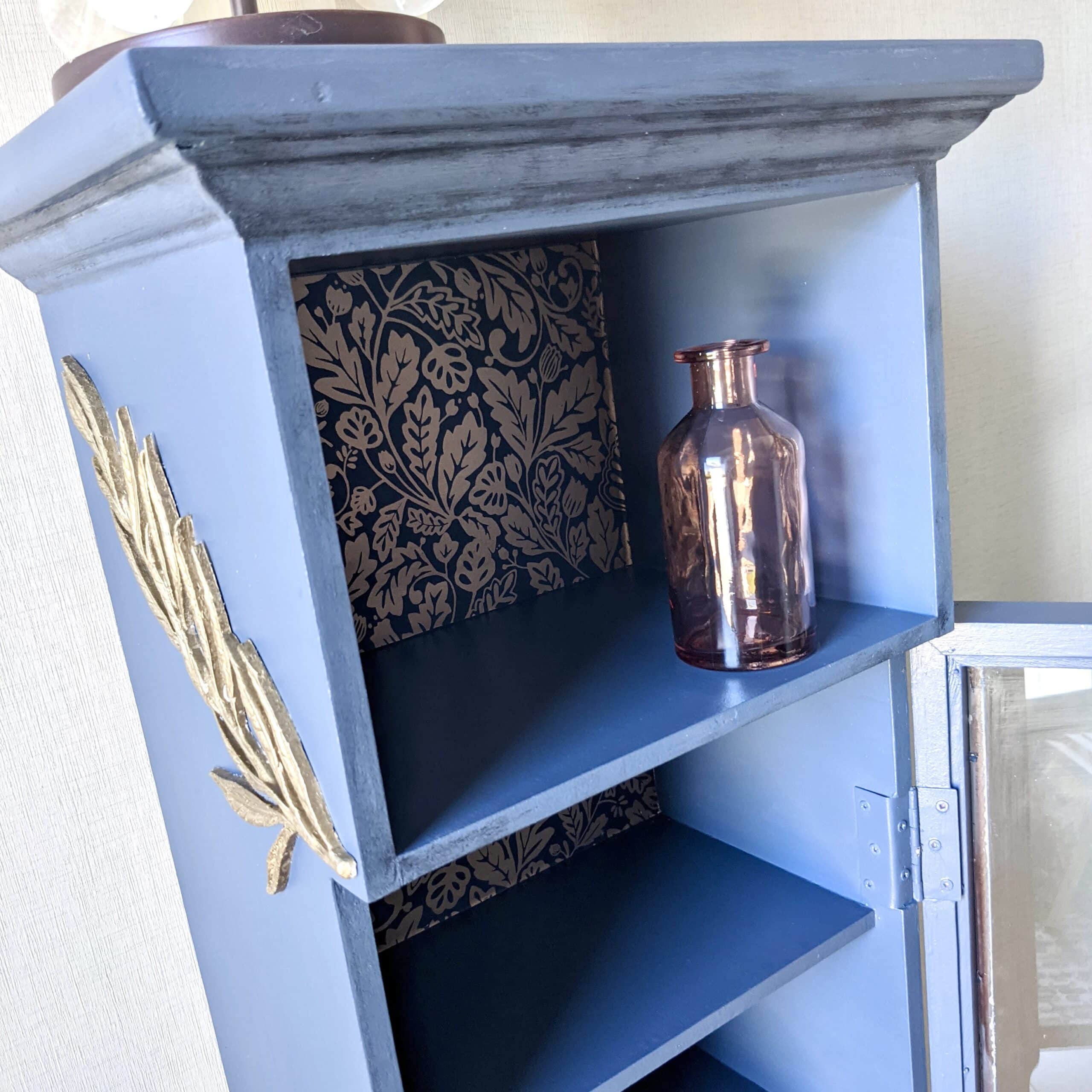 Grande vitrine sur pied bleue nuit – Image 6