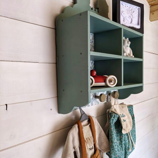 Étagère murale vert saulaie chateau en bois – Image 3