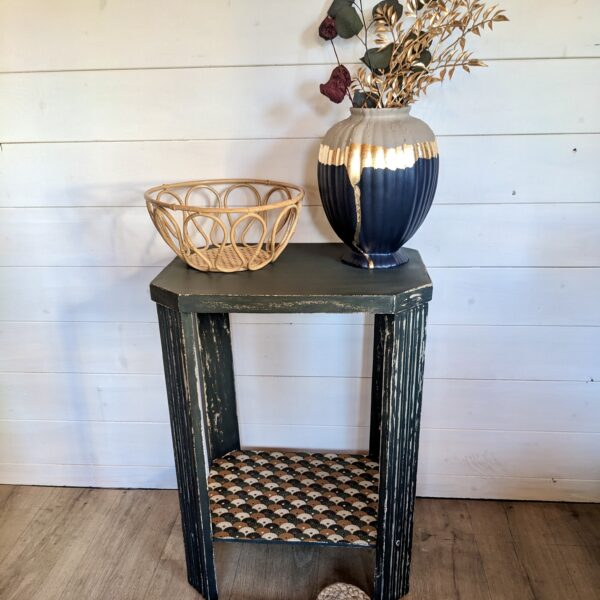 Table haute d’appoint Art déco vert bouteille – Image 8