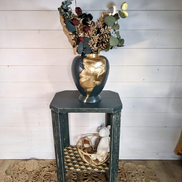 Table haute d’appoint Art déco vert bouteille – Image 7