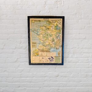 Carte de France vintage encadrée