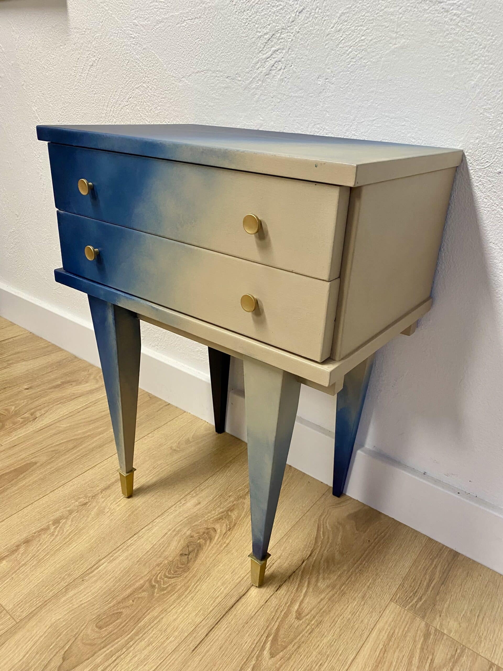 Chevet Tie and Dye bleu marine et beige – Image 2