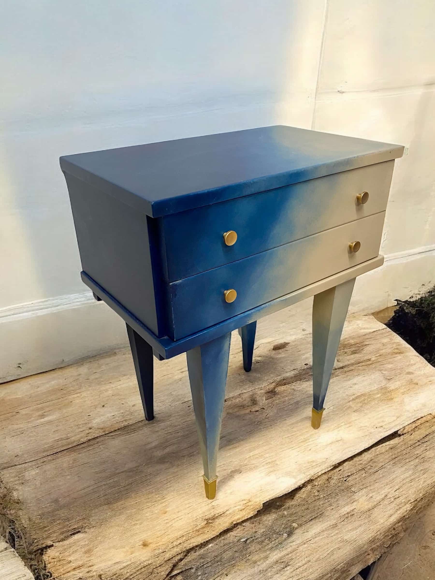 Chevet Tie and Dye bleu marine et beige – Image 4