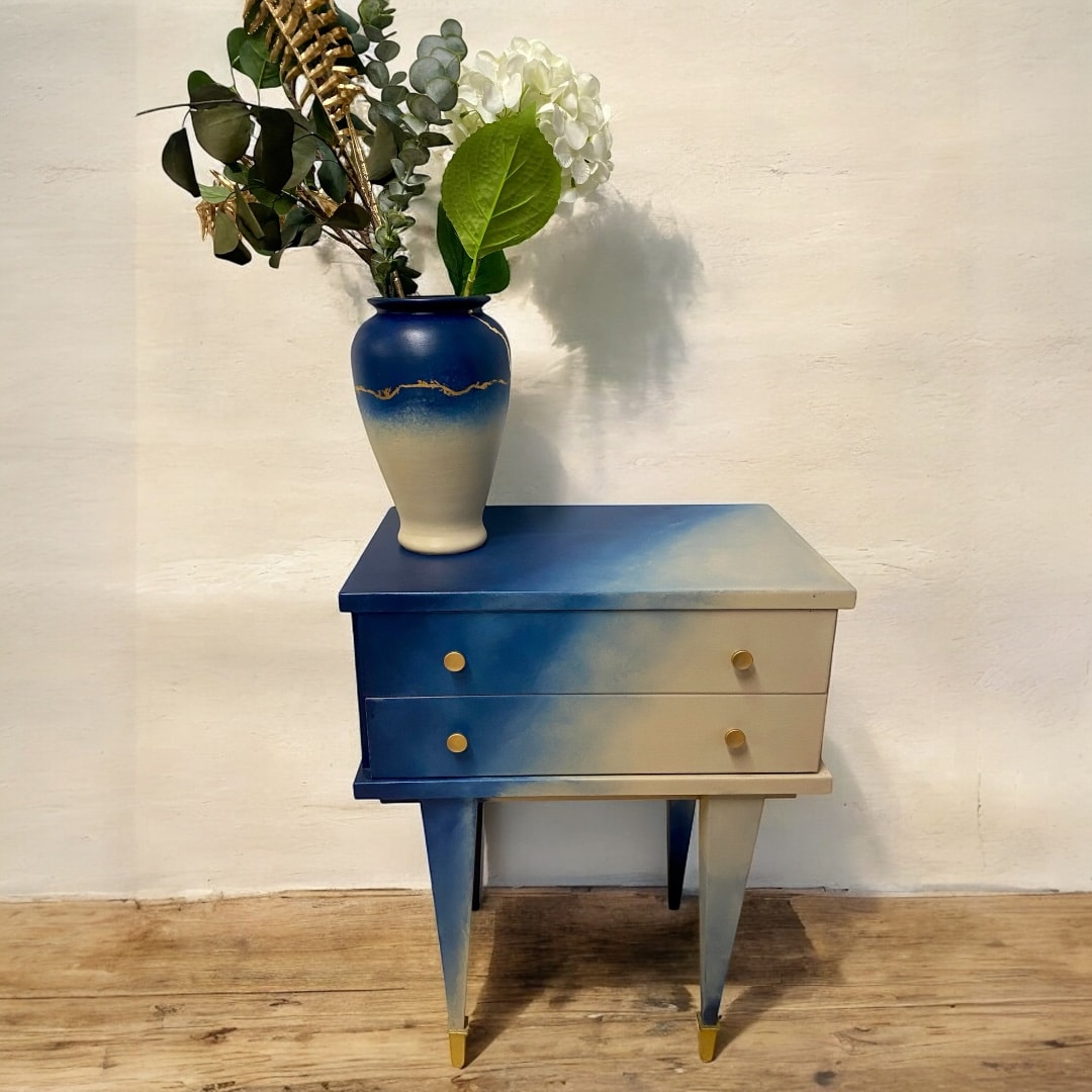 Chevet Tie and Dye bleu marine et beige – Image 5