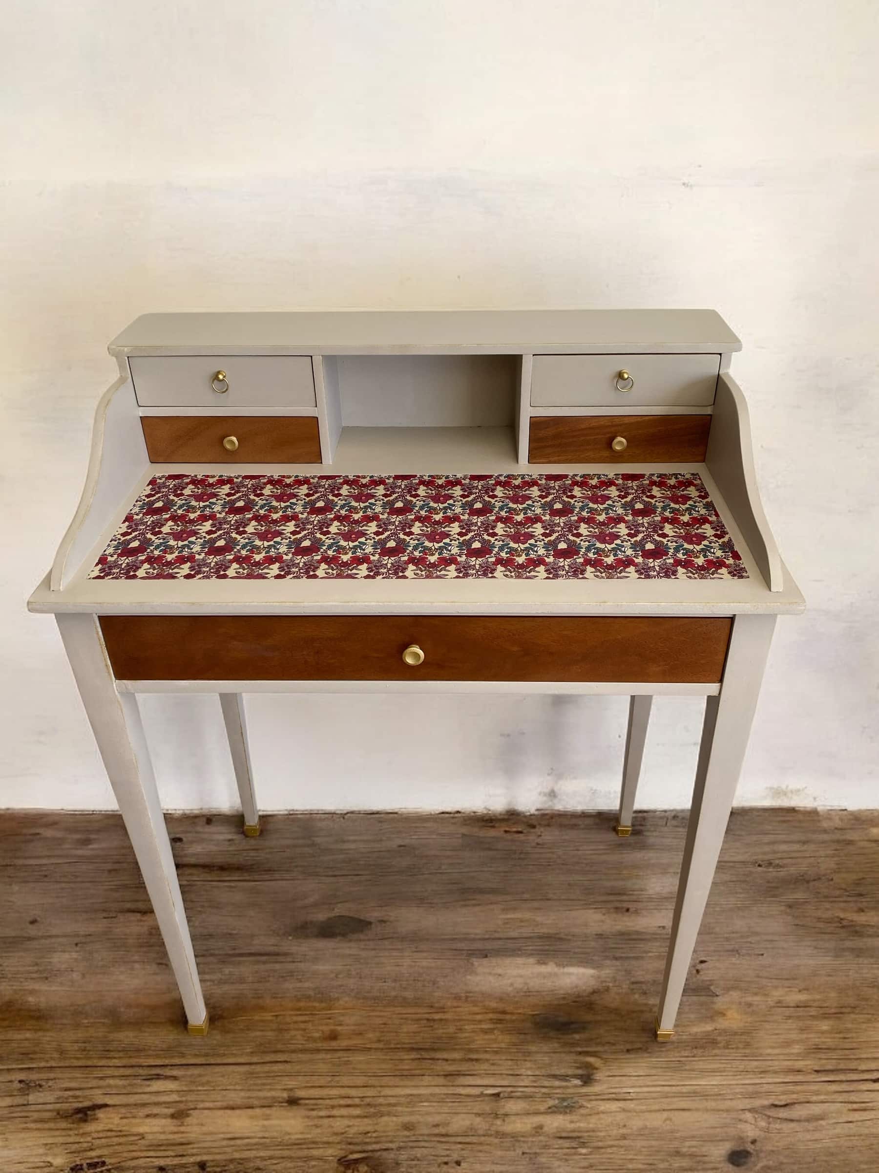 Bureau Vintage tissu fleuri