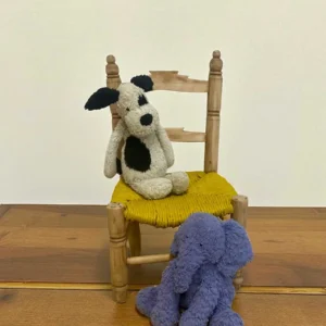 Chaise enfant bois et paille, détail assise