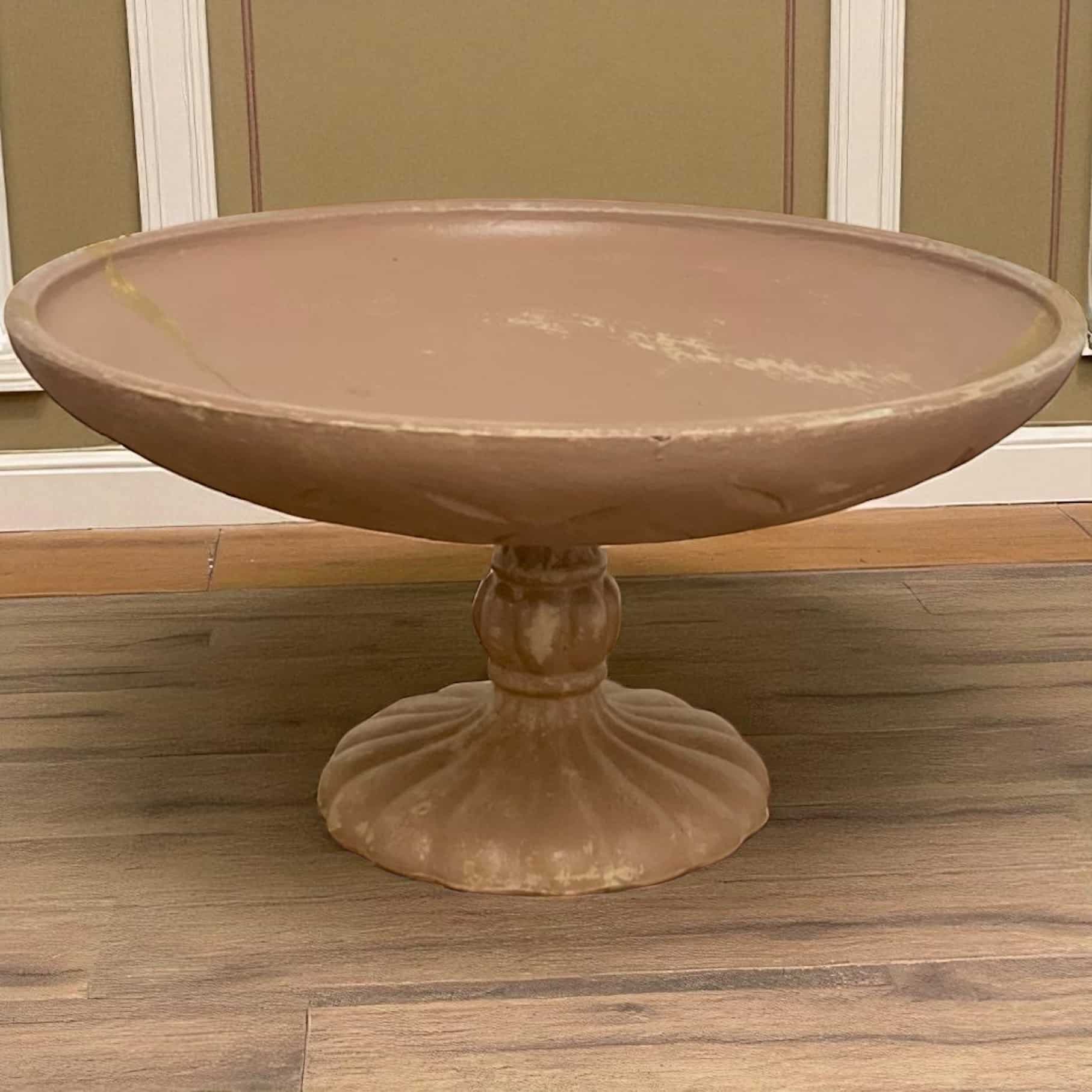 Coupe décorative sur pied rose poudré