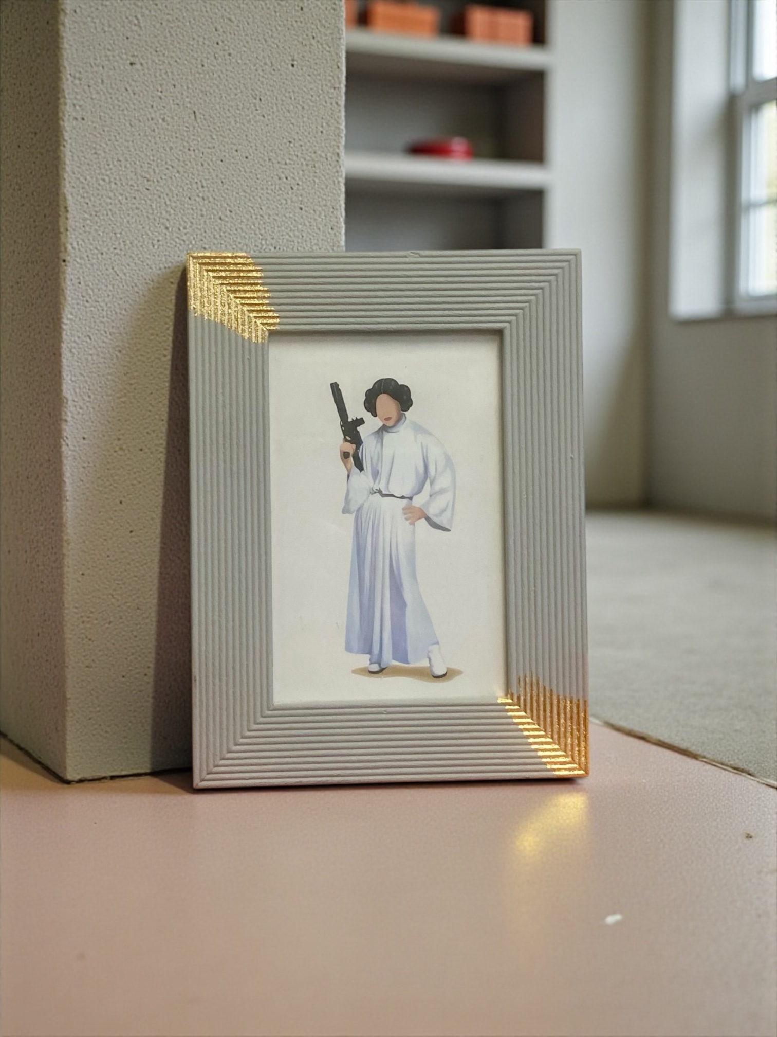 Cadre gris clair princesse Leia